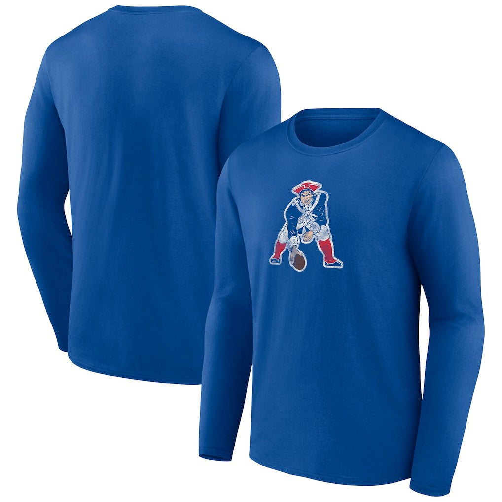 New England Patriots Throwback Long Sleeve T-Shirt - Royal online