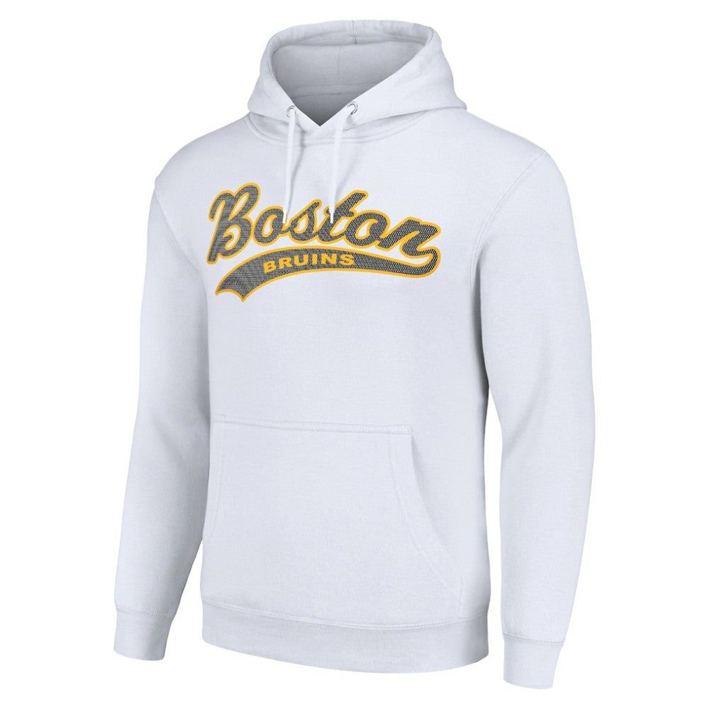 Boston Bruins Starter Tailsweep Fleece Tri-Blend Pullover Hoodie White