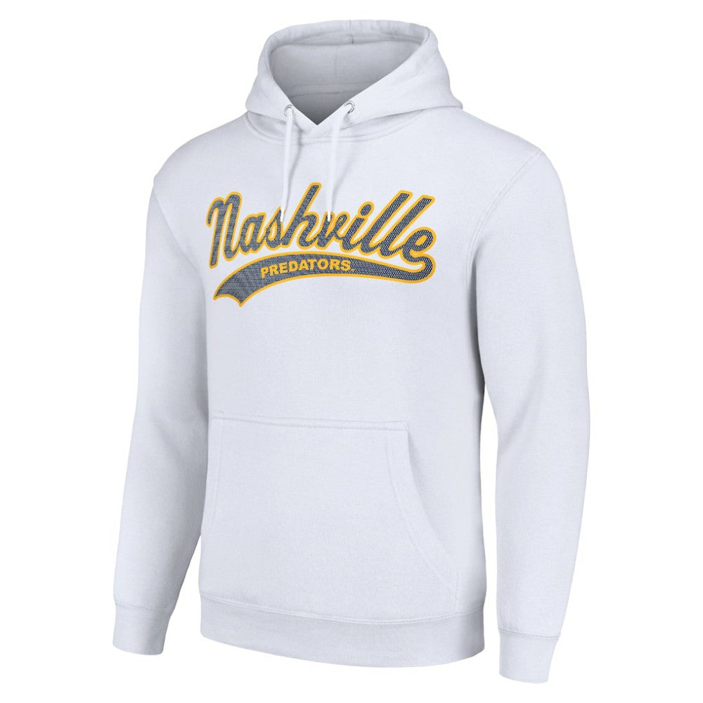 Nashville Predators Starter Tailsweep Fleece Tri-Blend Pullover Hoodie White