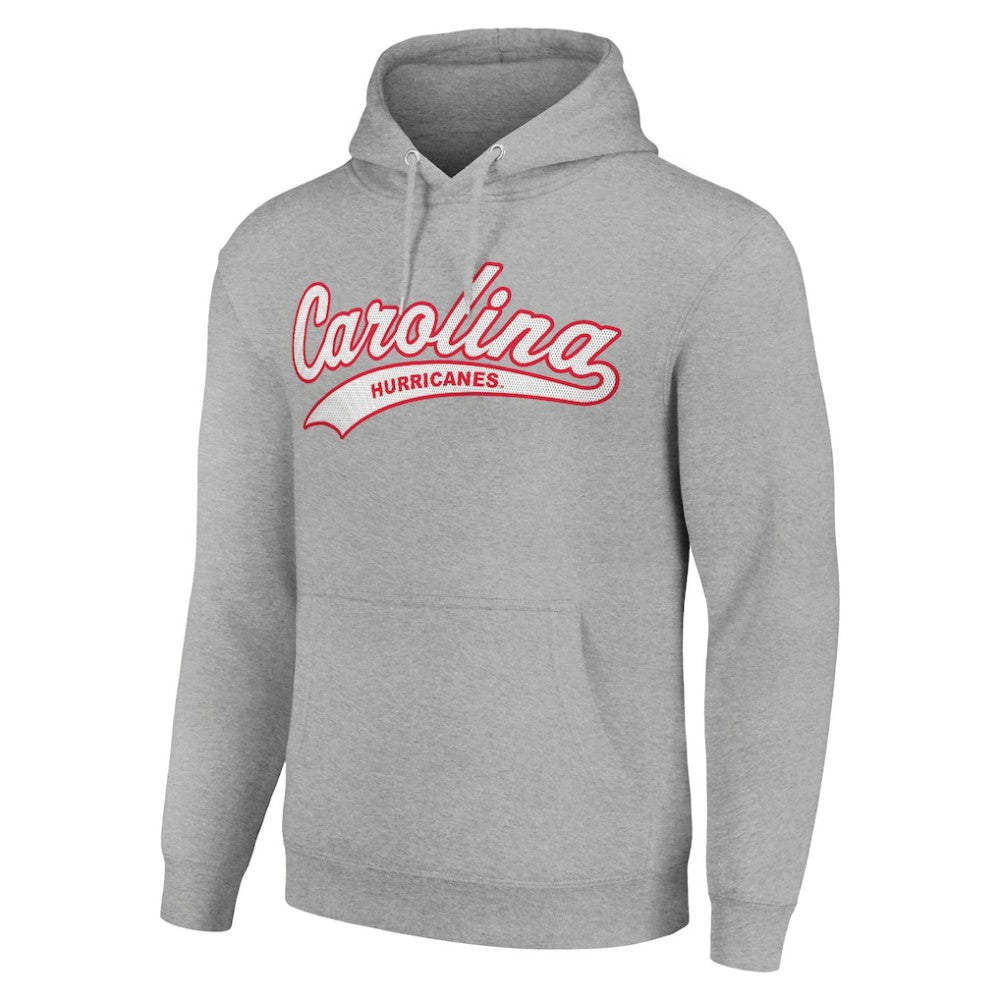 Carolina Hurricanes Starter Tailsweep Fleece Tri-Blend Pullover Hoodie Heather Gray