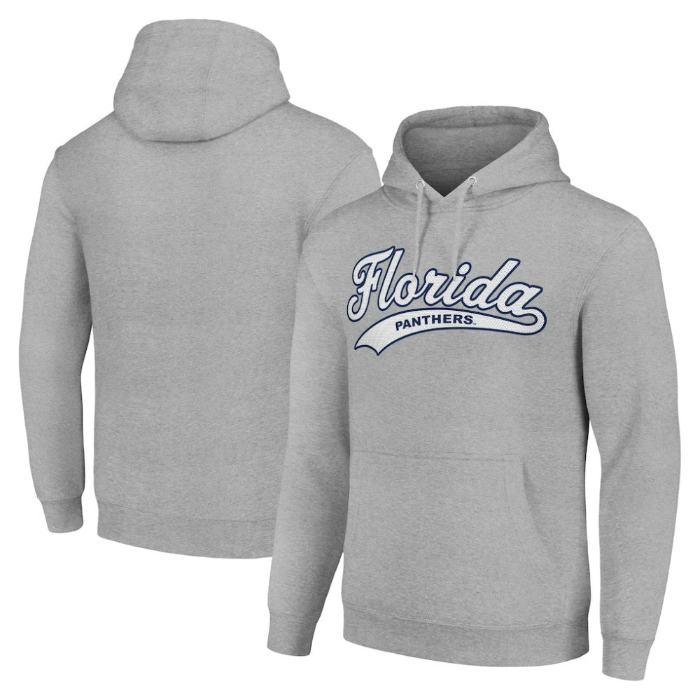 Florida Panthers Starter Tailsweep Fleece Tri-Blend Pullover Hoodie Heather Gray