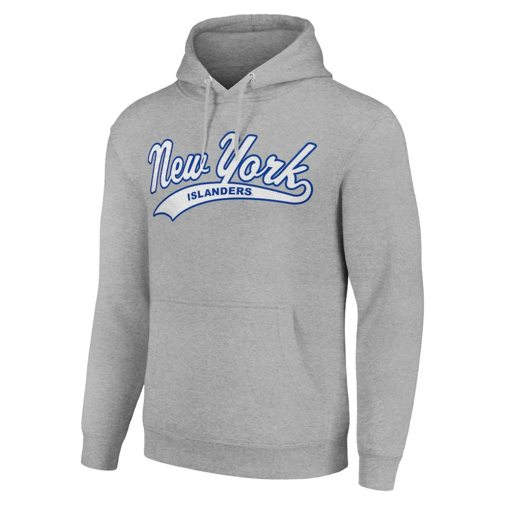 New York Islanders Starter Tailsweep Fleece Tri-Blend Pullover Hoodie Heather Gray