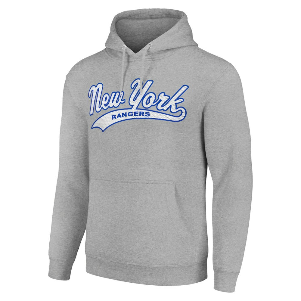 New York Rangers Starter Tailsweep Fleece Tri-Blend Pullover Hoodie Heather Gray