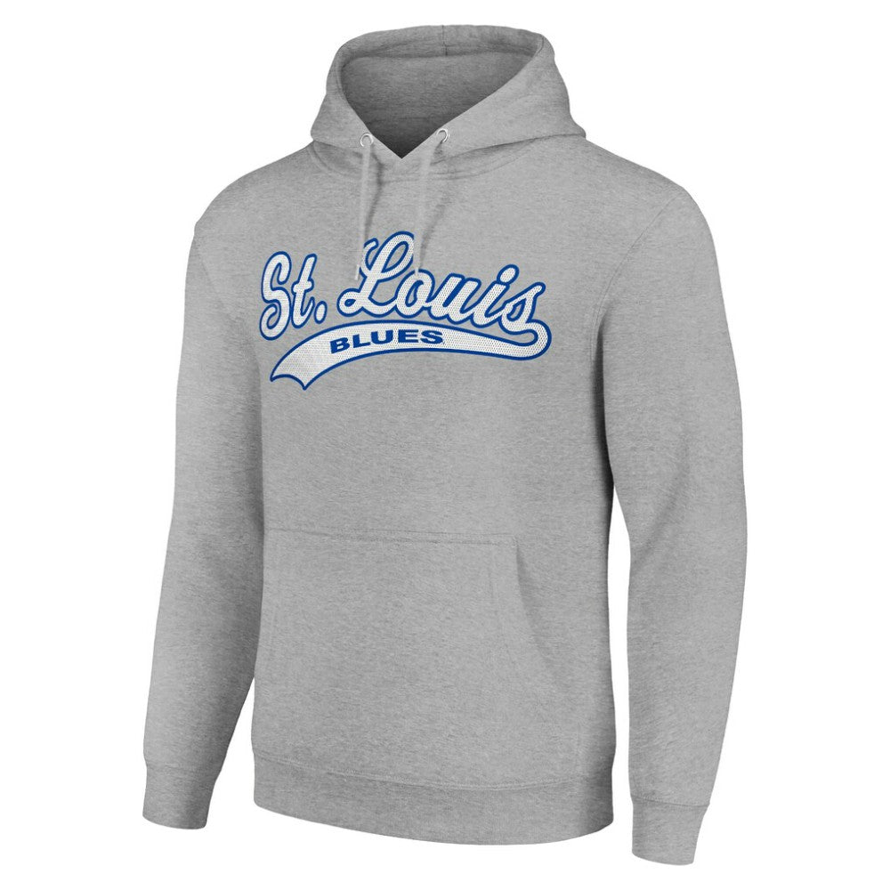 St. Louis Blues Starter Tailsweep Fleece Tri-Blend Pullover Hoodie Heather Gray