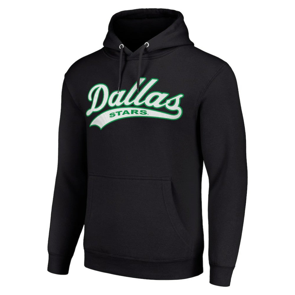 Dallas Stars Starter Tailsweep Fleece Tri-Blend Pullover Hoodie Black