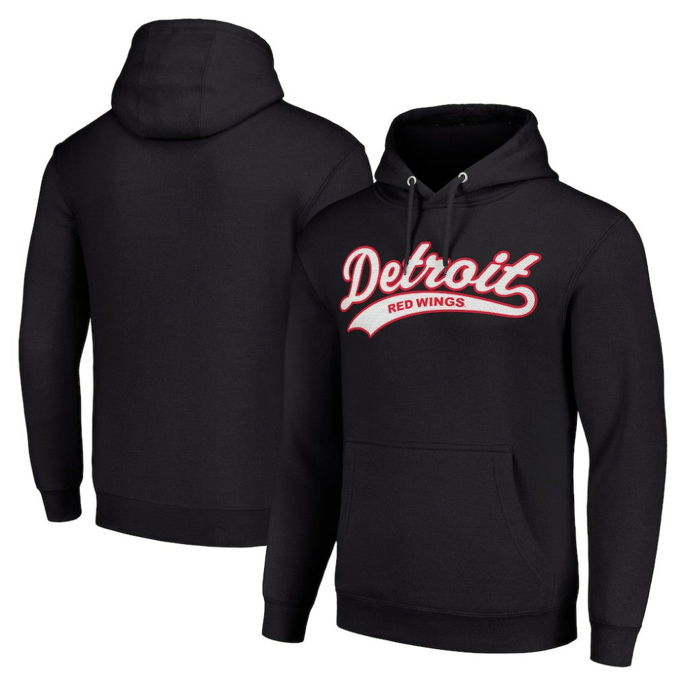 Detroit Red Wings Starter Tailsweep Fleece Tri-Blend Pullover Hoodie Black