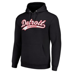 Detroit Red Wings Starter Tailsweep Fleece Tri-Blend Pullover Hoodie Black