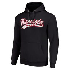 Minnesota Wild Starter Tailsweep Fleece Tri-Blend Pullover Hoodie Black