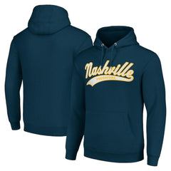 Nashville Predators Starter Tailsweep Fleece Tri-Blend Pullover Hoodie Navy