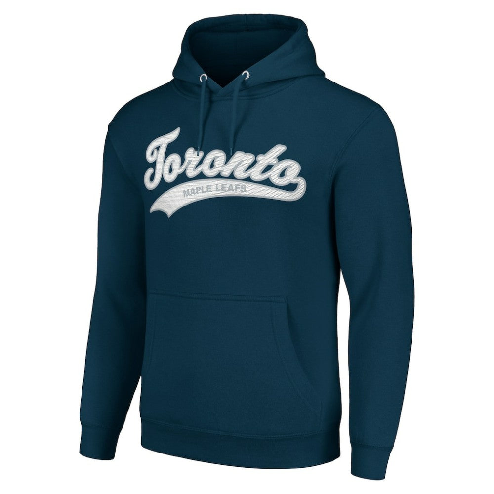 Toronto Maple Leafs Starter Tailsweep Fleece Tri-Blend Pullover Hoodie Navy