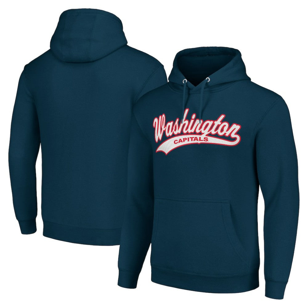 Washington Capitals Starter Tailsweep Fleece Tri-Blend Pullover Hoodie Navy