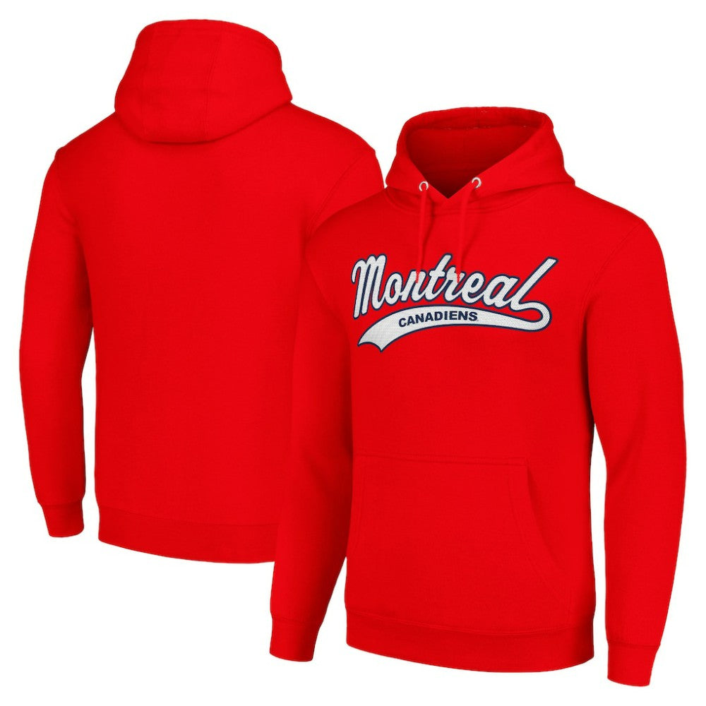 Montreal Canadiens Starter Tailsweep Fleece Tri-Blend Pullover Hoodie Red