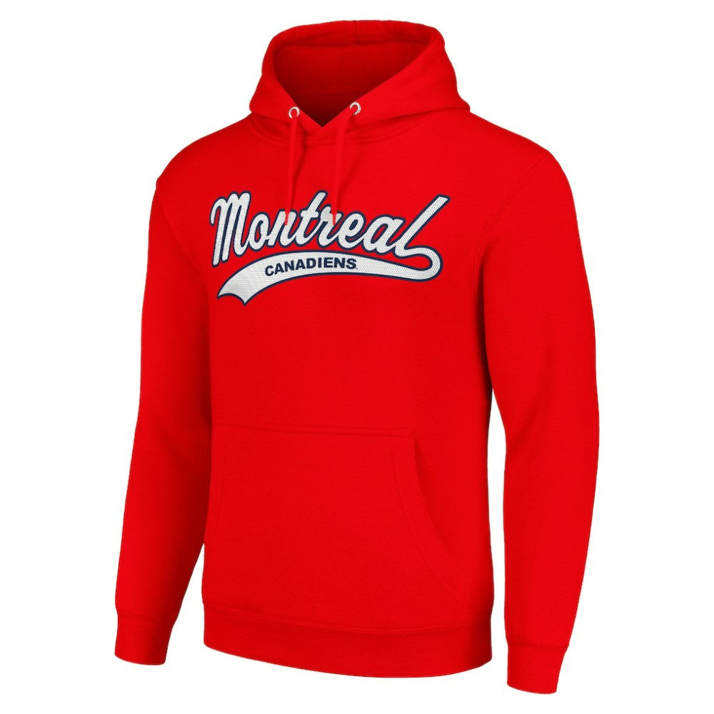 Montreal Canadiens Starter Tailsweep Fleece Tri-Blend Pullover Hoodie Red