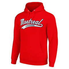 Montreal Canadiens Starter Tailsweep Fleece Tri-Blend Pullover Hoodie Red