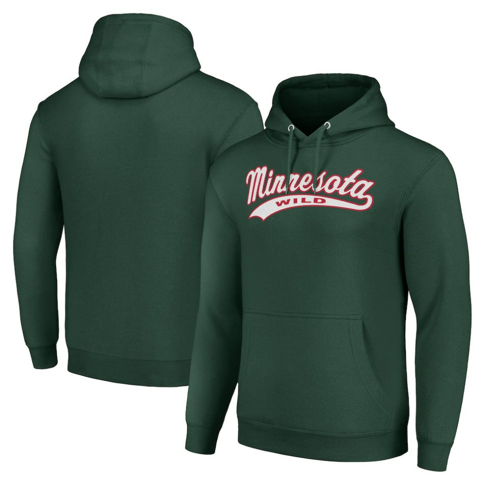 Minnesota Wild Starter Tailsweep Fleece Tri-Blend Pullover Hoodie Green