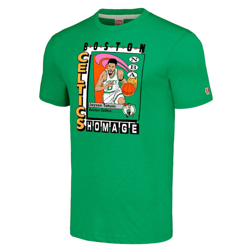 Jayson Tatum Boston Celtics Homage Unisex SkyBox Player Tri-Blend T-Shirt - Kelly Green sale
