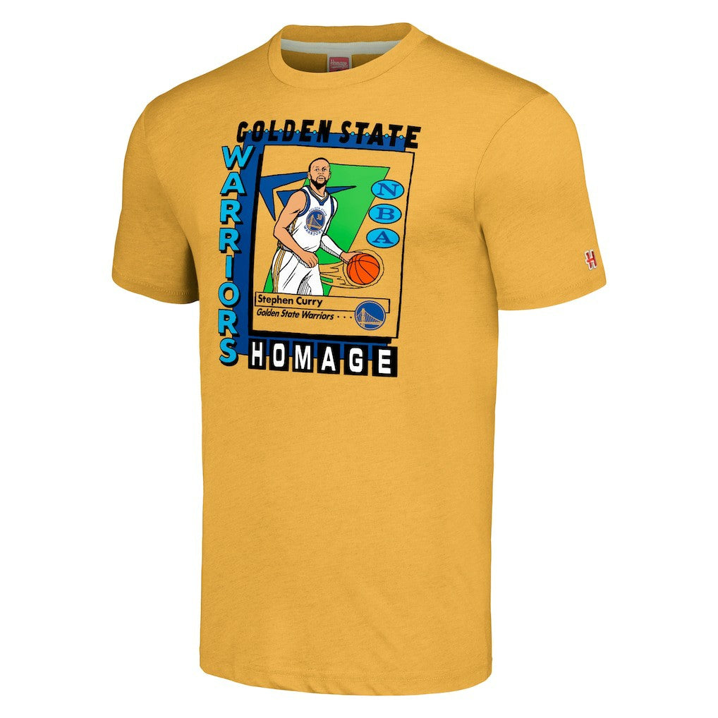 Stephen Curry Golden State Warriors Homage Unisex SkyBox Player Tri-Blend T-Shirt sale - Gold outlet
