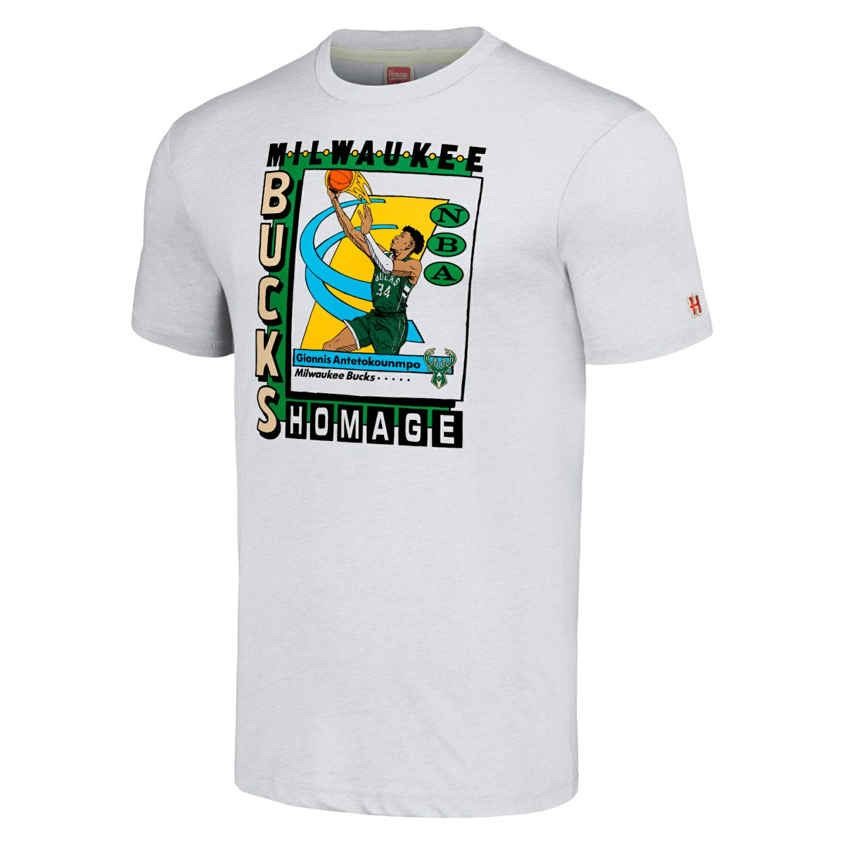 Giannis Antetokounmpo Milwaukee Bucks Homage Unisex SkyBox Player Tri-Blend T-Shirt - Heather Gray on sale