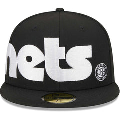 Brooklyn Nets Checkerboard UV 59FIFTY Fitted Hat - Black | New Era online