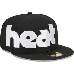Miami Heat Checkerboard UV 59FIFTY Fitted Hat - Black | New Era on sale