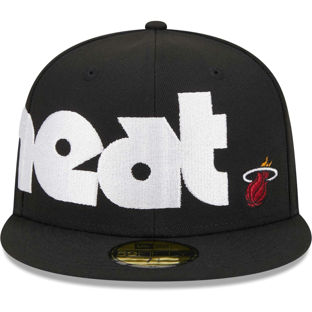 Miami Heat Checkerboard UV 59FIFTY Fitted Hat - Black | New Era on sale