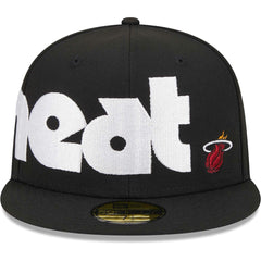 Miami Heat Checkerboard UV 59FIFTY Fitted Hat - Black | New Era on sale