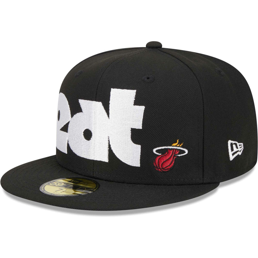 Miami Heat Checkerboard UV 59FIFTY Fitted Hat - Black | New Era on sale