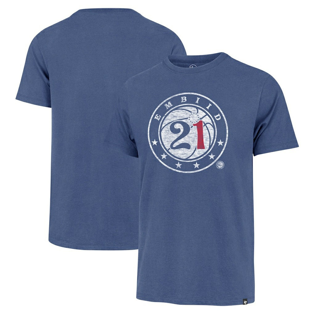 Joel Embiid Philadelphia 76ers '47 Player Logo Vintage T-Shirt - Royal | 47 brand outlet