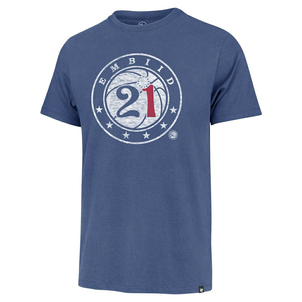 Joel Embiid Philadelphia 76ers '47 Player Logo Vintage T-Shirt - Royal | 47 brand outlet