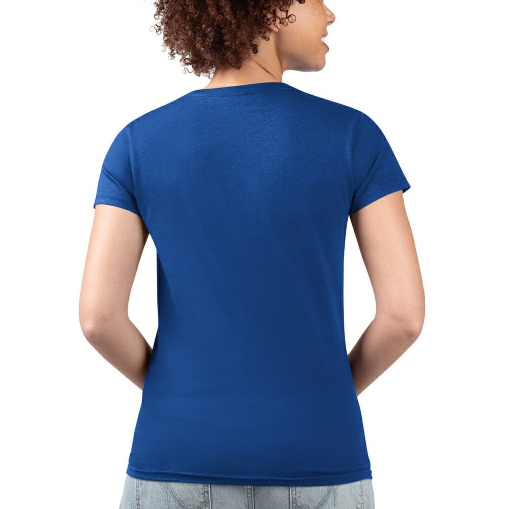 Chicago Cubs G-III 4Her by Carl Banks Women's Super-Slim Fit Lightweight City Graphic V-Neck T-Shirt - Royal