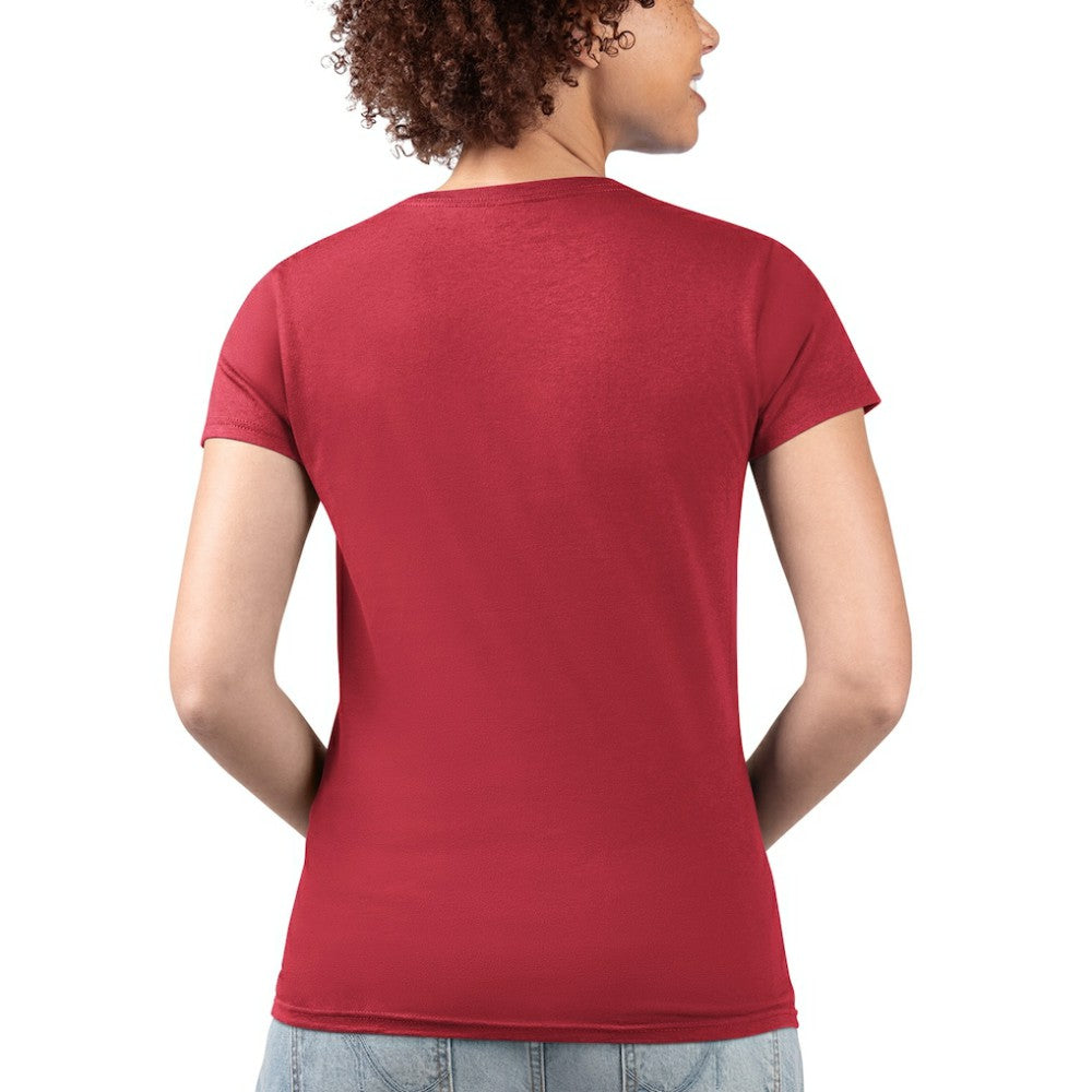 Philadelphia Phillies G-III 4Her by Carl Banks Women's Super-Slim Fit Lightweight City Graphic V-Neck T-Shirt - Red