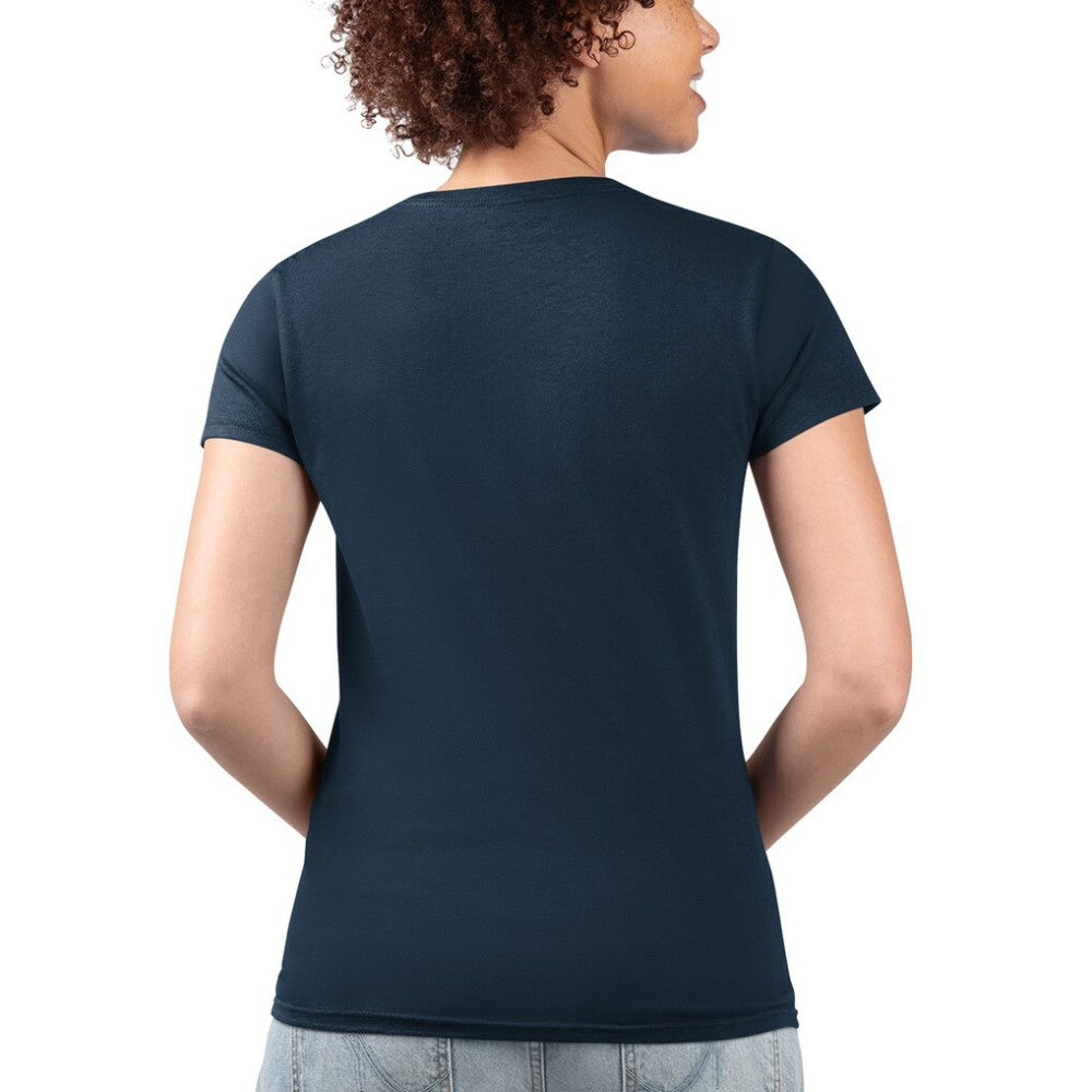 Washington Nationals G-III 4Her by Carl Banks Women's Super-Slim Fit Lightweight City Graphic V-Neck T-Shirt - Navy