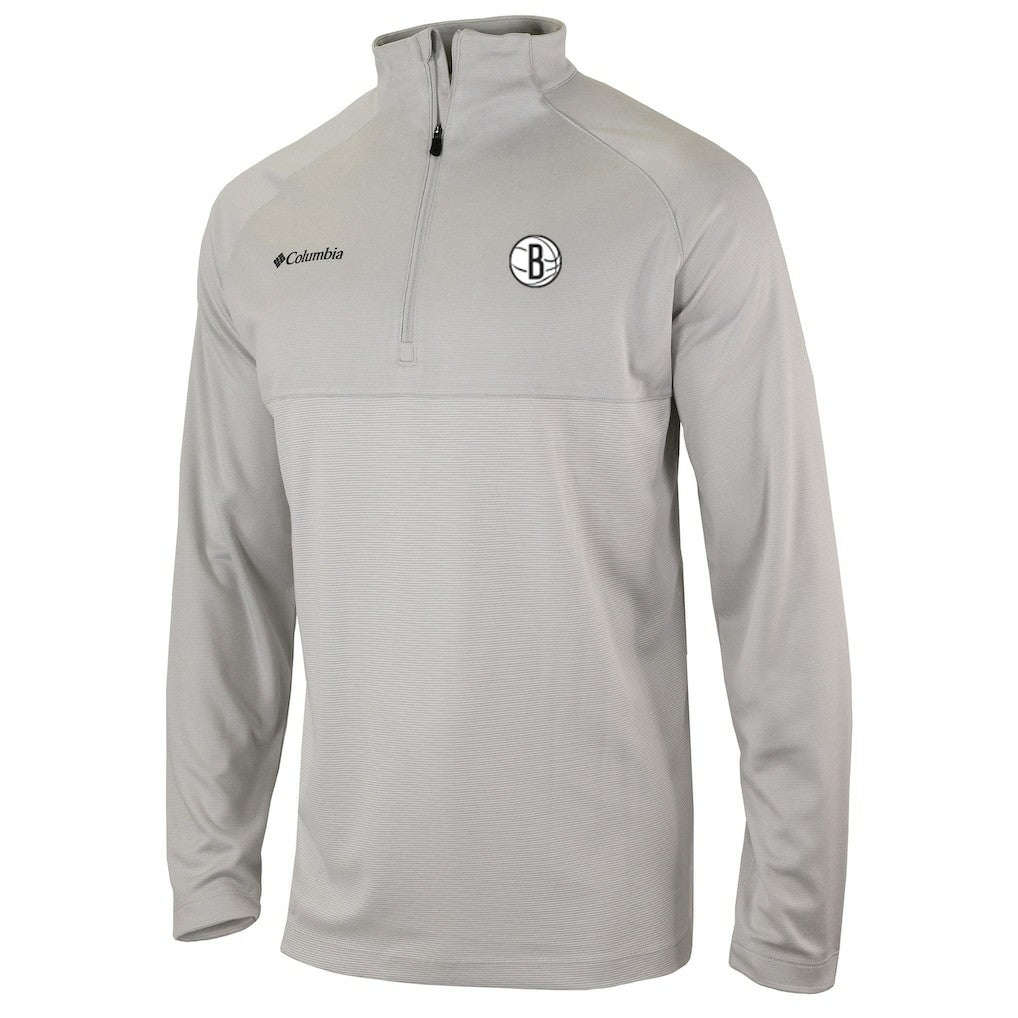 Brooklyn Nets Omni-Wick Rockin' It Quarter-Zip Pullover Top - Heather Gray | Columbia on sale