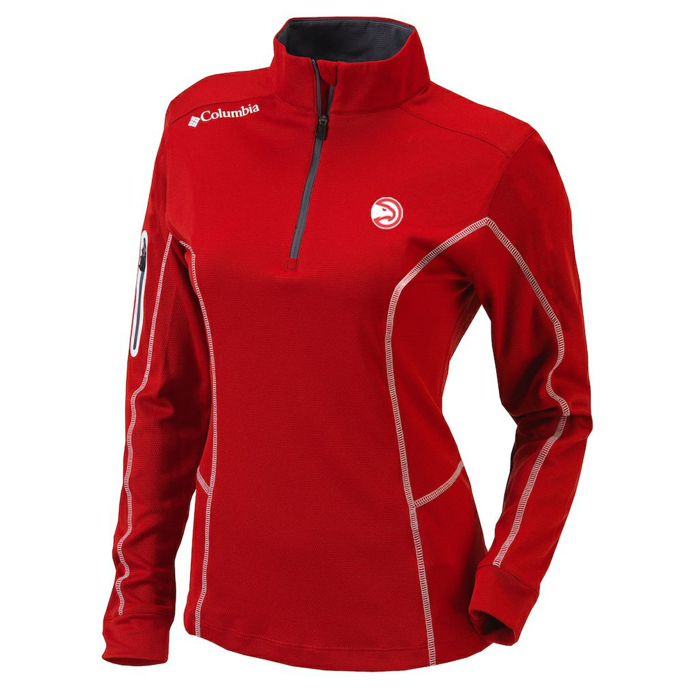 Atlanta Hawks Women's Omni-Wick Shotgun Quarter-Zip Pullover Top - Red | Columbia shop