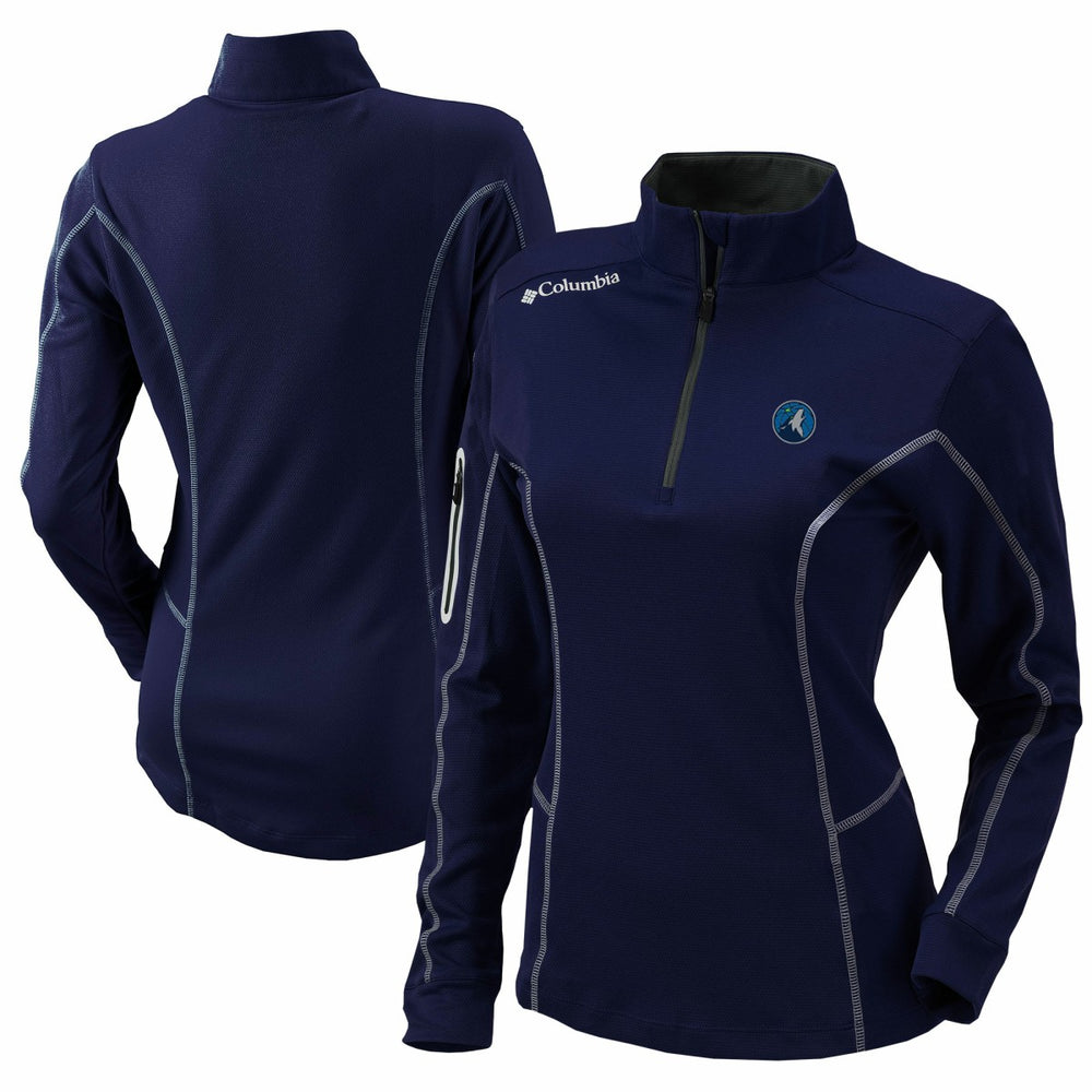 Minnesota Timberwolves Women's Omni-Wick Shotgun Quarter-Zip Pullover Top - Navy | Columbia on sale