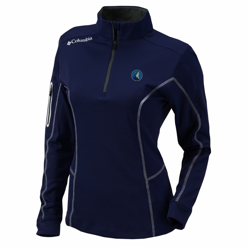 Minnesota Timberwolves Women's Omni-Wick Shotgun Quarter-Zip Pullover Top - Navy | Columbia on sale