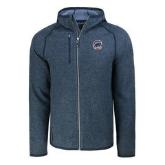 Chicago Cubs Cutter & Buck Stars & Stripes Mainsail Sweater-Knit Full-Zip Hoodie - Heather Navy