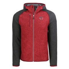Cincinnati Reds Cutter & Buck Stars & Stripes Mainsail Sweater-Knit Full-Zip Hoodie - Heather Red/Heather Charcoal