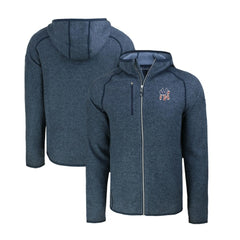 New York Yankees Cutter & Buck Stars & Stripes Mainsail Sweater-Knit Full-Zip Hoodie - Heather Navy