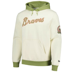 Atlanta Braves Color Pop Pullover Hoodie - Cream/Green | New Era