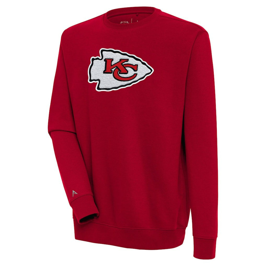 Kansas City Chiefs Antigua Victory Crewneck Pullover Sweatshirt - Red sale