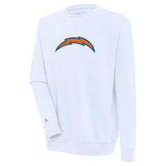 Los Angeles Chargers Antigua Victory Crewneck Pullover Sweatshirt - White cheap