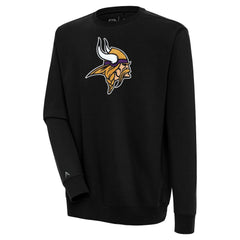 Minnesota Vikings Antigua Victory Crewneck Pullover Sweatshirt - Black cheap