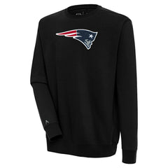 New England Patriots Antigua Victory Crewneck Pullover Sweatshirt - Black discount