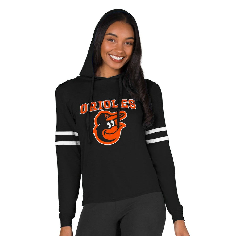 Baltimore Orioles Concepts Sport Women's Marathon Lightweight Lounge Pullover Hoodie - Black
