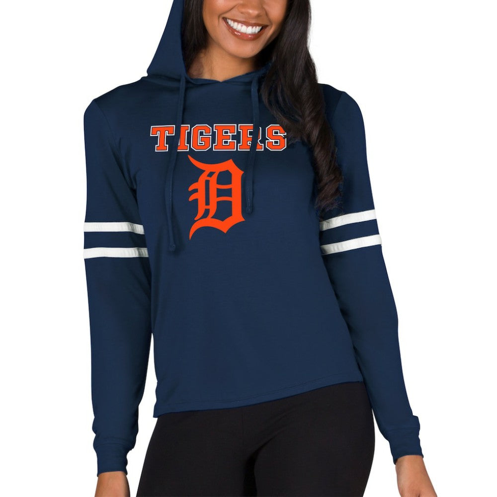 Detroit Tigers Concepts Sport Women's Marathon Lightweight Lounge Pullover Hoodie - Navy