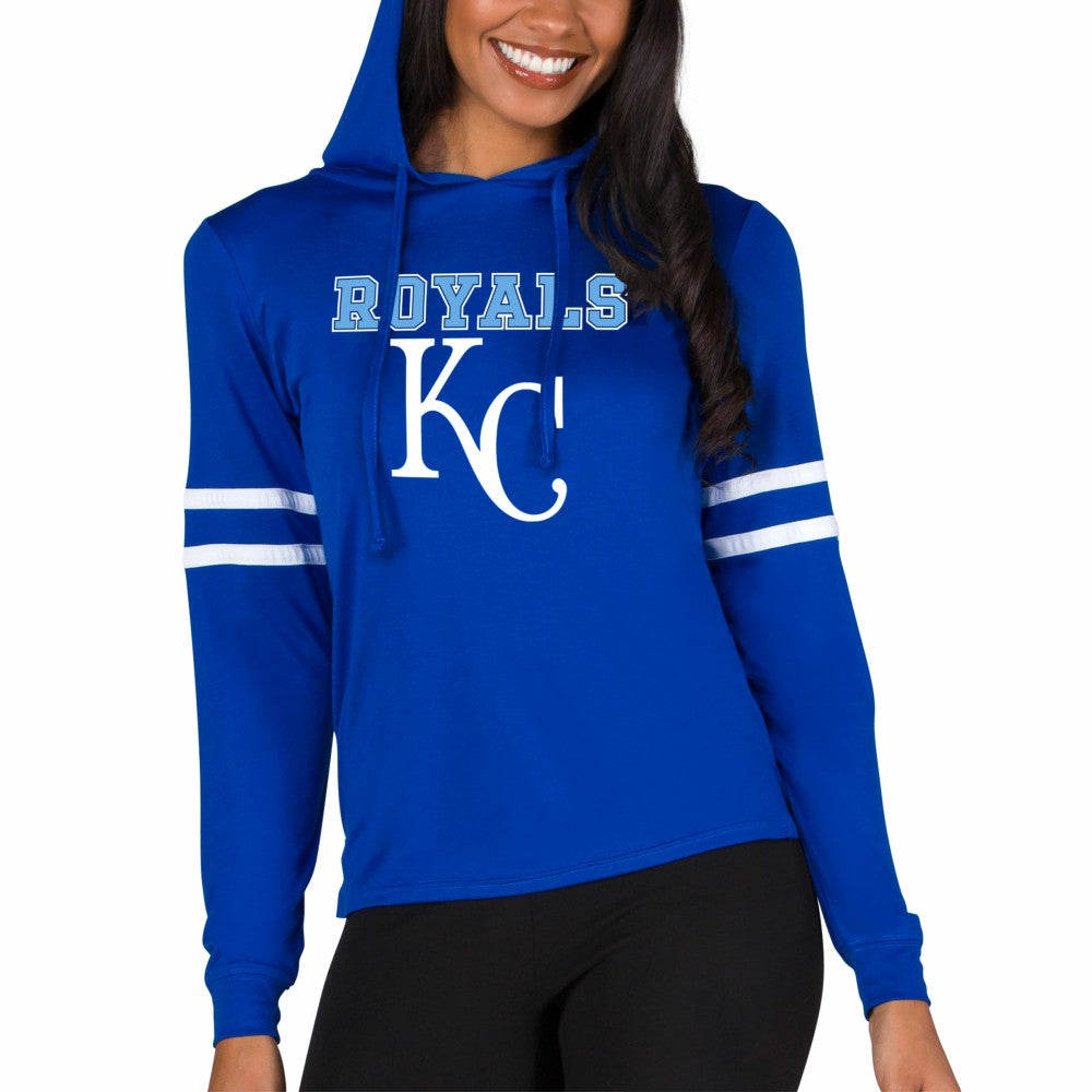Kansas City Royals Concepts Sport Women's Marathon Lightweight Lounge Pullover Hoodie - Royal
