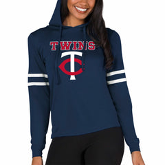 Minnesota Twins Concepts Sport Women's Marathon Lightweight Lounge Pullover Hoodie - Navy