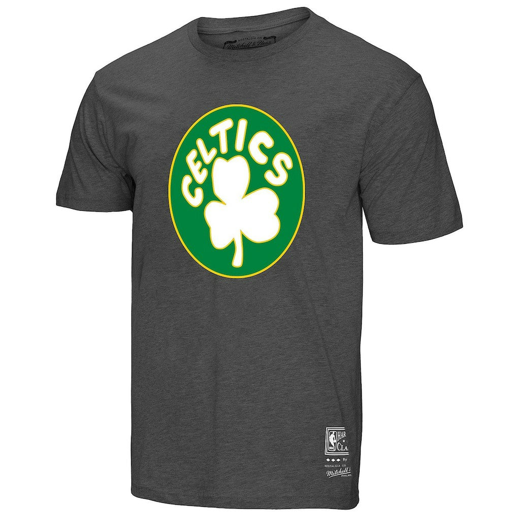 Boston Celtics Unisex Hardwood Classics MVP Throwback Logo T-Shirt - Heather Gray | Mitchell & Ness discount