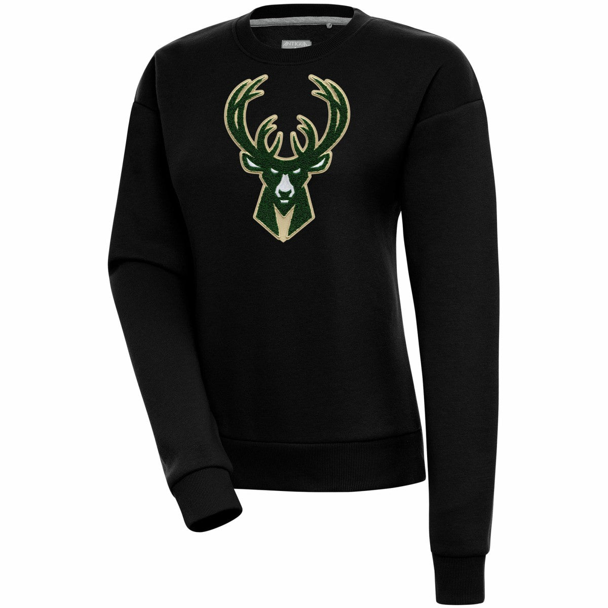 Milwaukee Bucks Antigua Women's Victory Crewneck Pullover Sweatshirt - Black discount